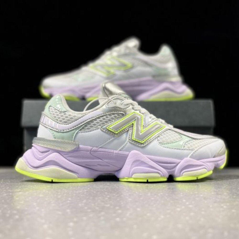 9060 Series White & Silverand Purple New Balance Running Shoes